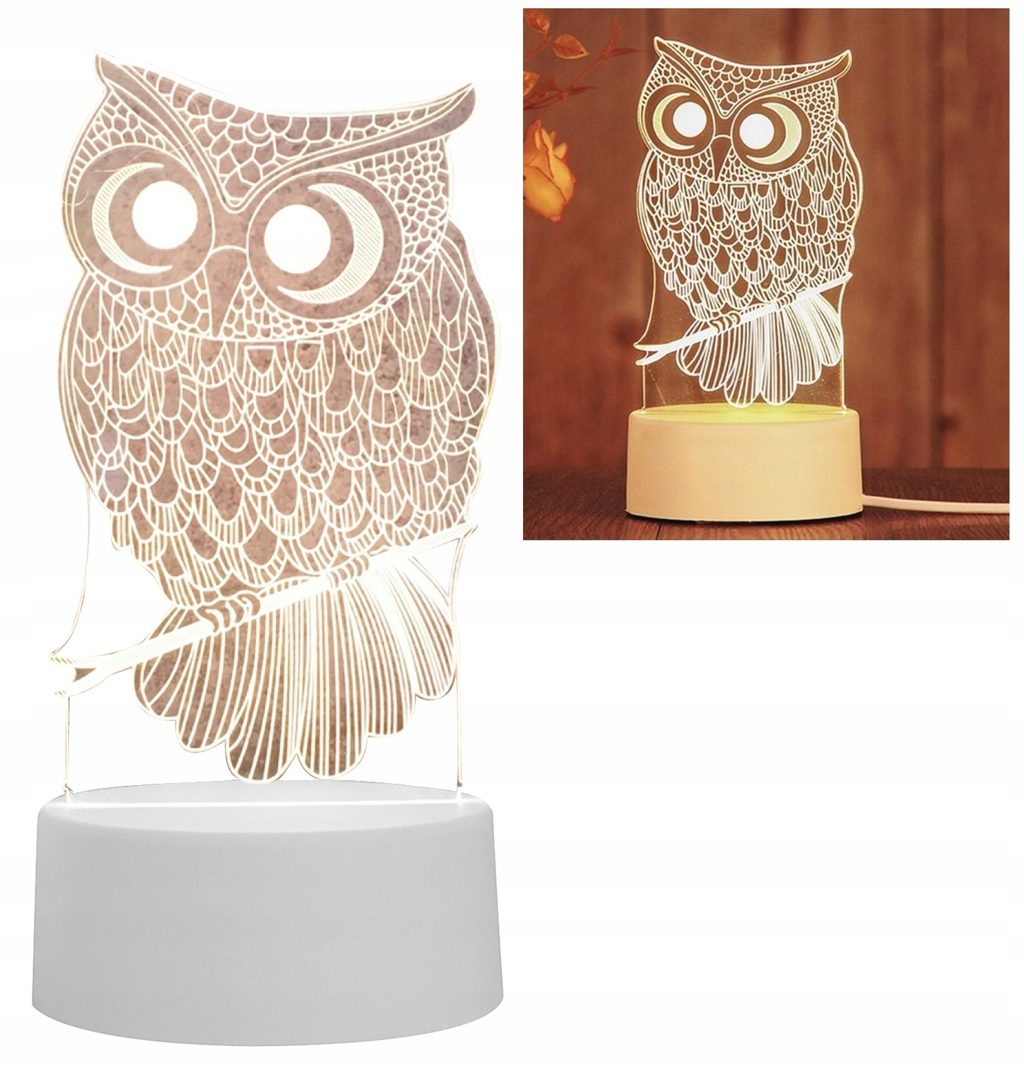 

Lampka Lampa Led 3D Sowa