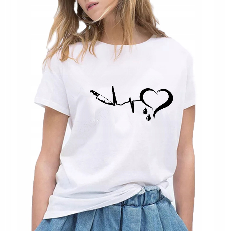T-SHIRT KOSZULKA DAMSKA Z NADRUKIEM HIT M