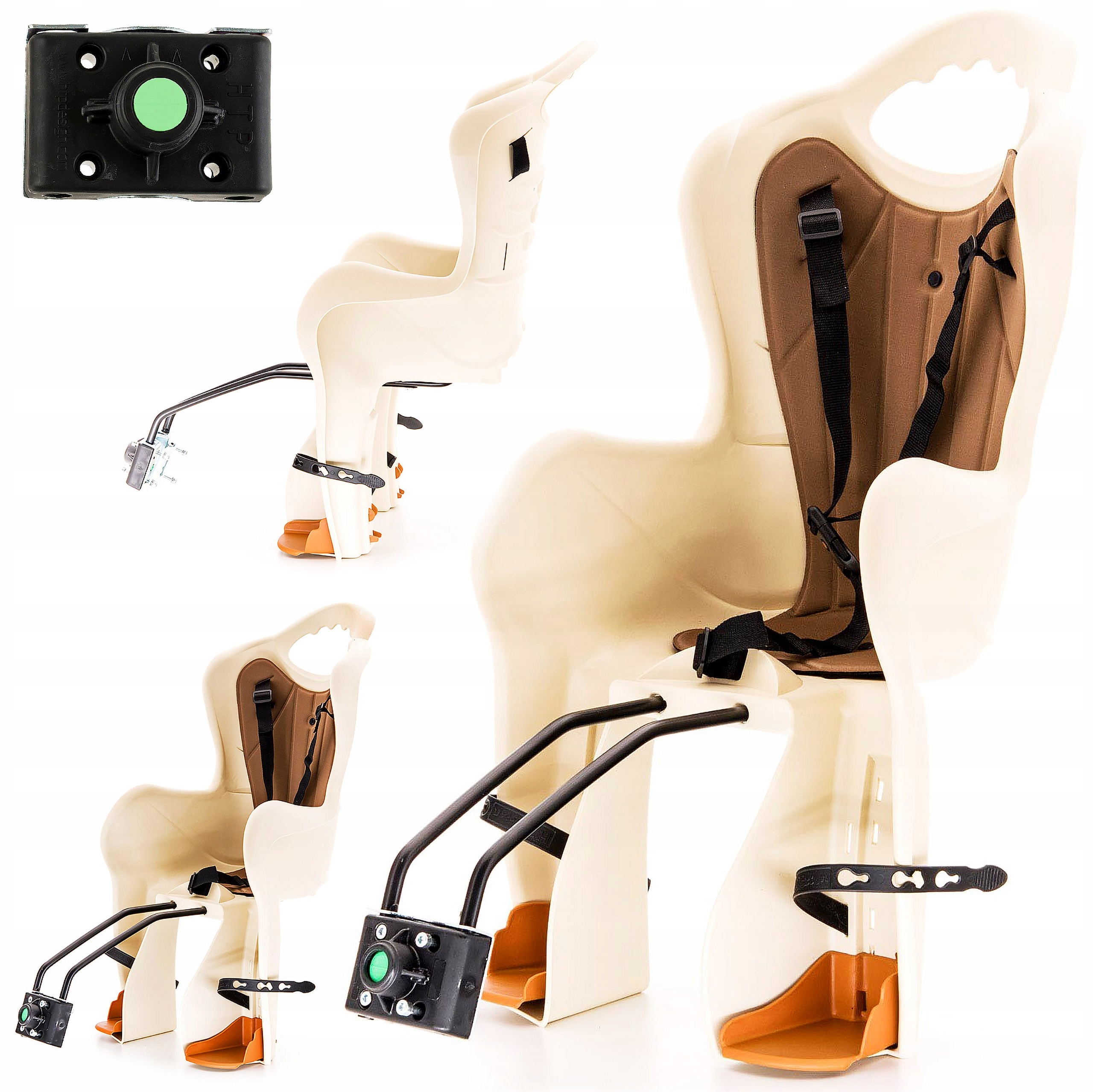 FOTELIK DLA DZIECKA ELIBAS POD SIODŁO BEŻOWY NA RAMĘ 22KG