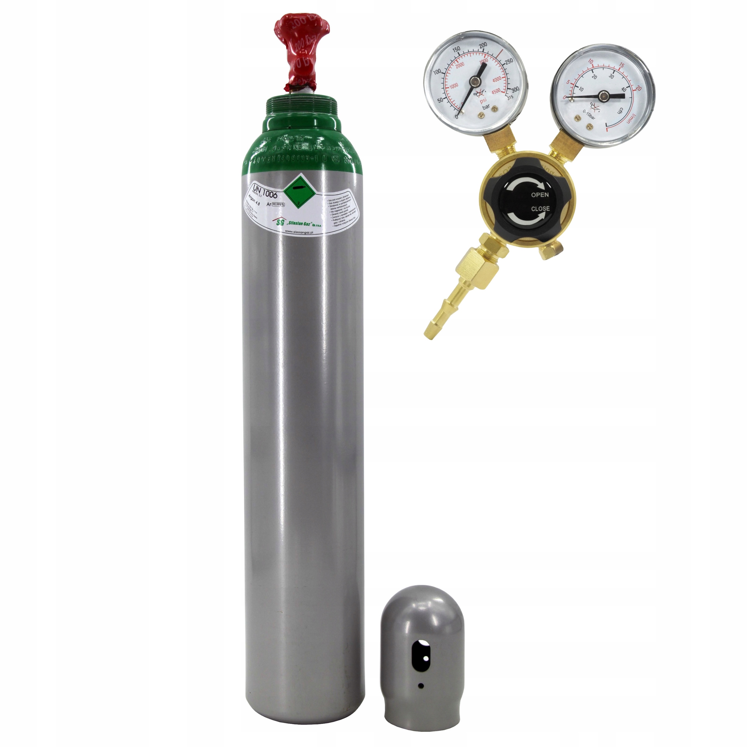 Set Láhev Argon 8L 200 Bar Plná Reduktor Mini Ar/CO2 BestSchweissen.de