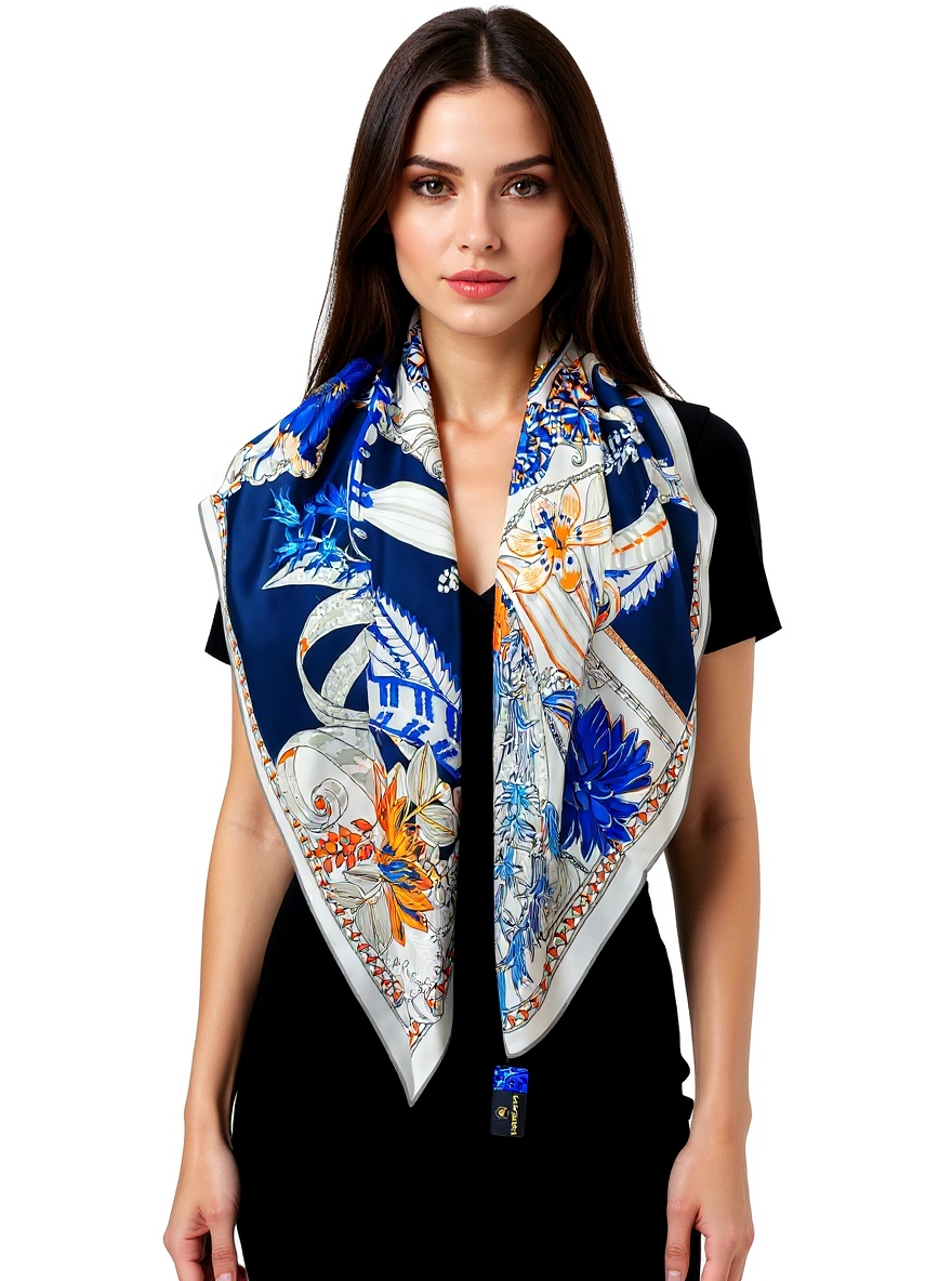 Šátek Hedvábný Šátek 100% Hedvábí Přírodní Moruše Kvalita Premium^ 90x90