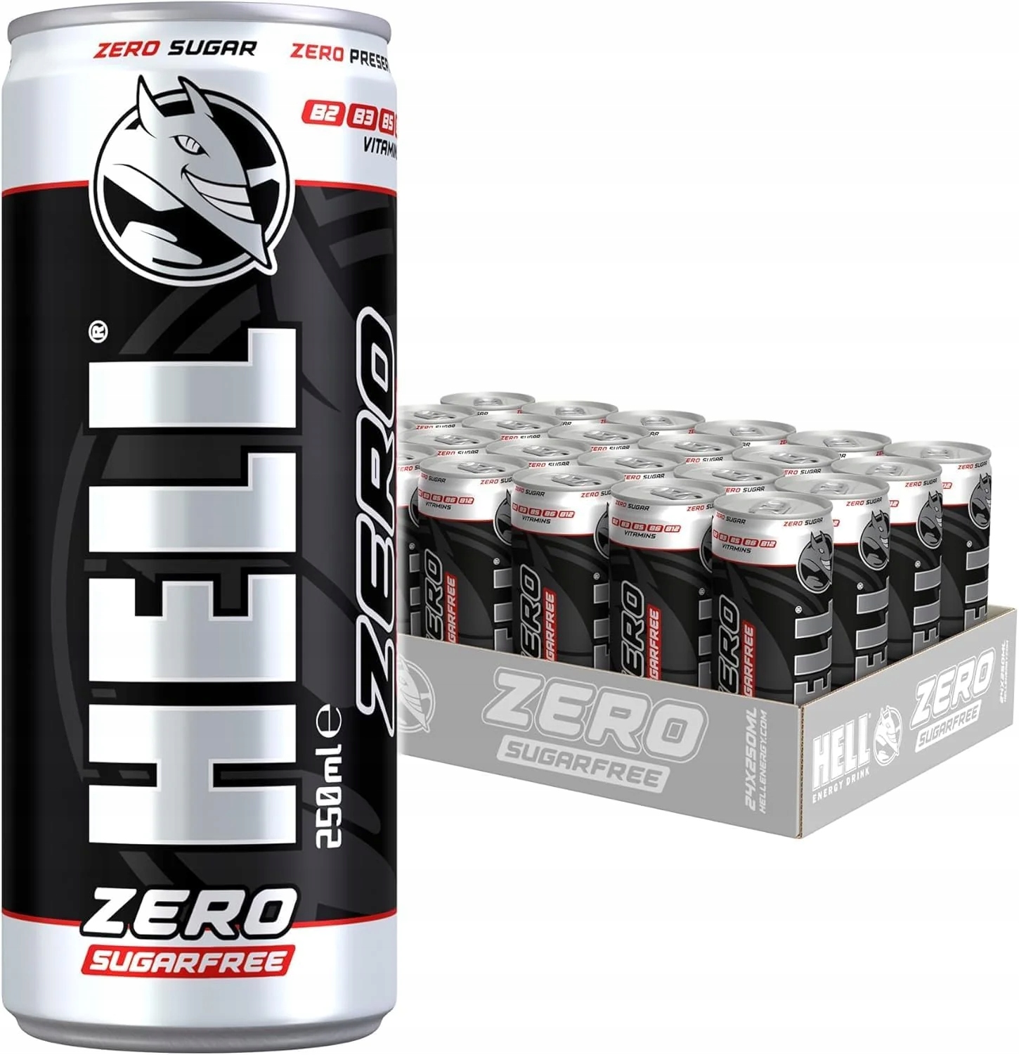 Levně Hell Energy Drink Zero Bez Cukru Vitamin B 24x250ml