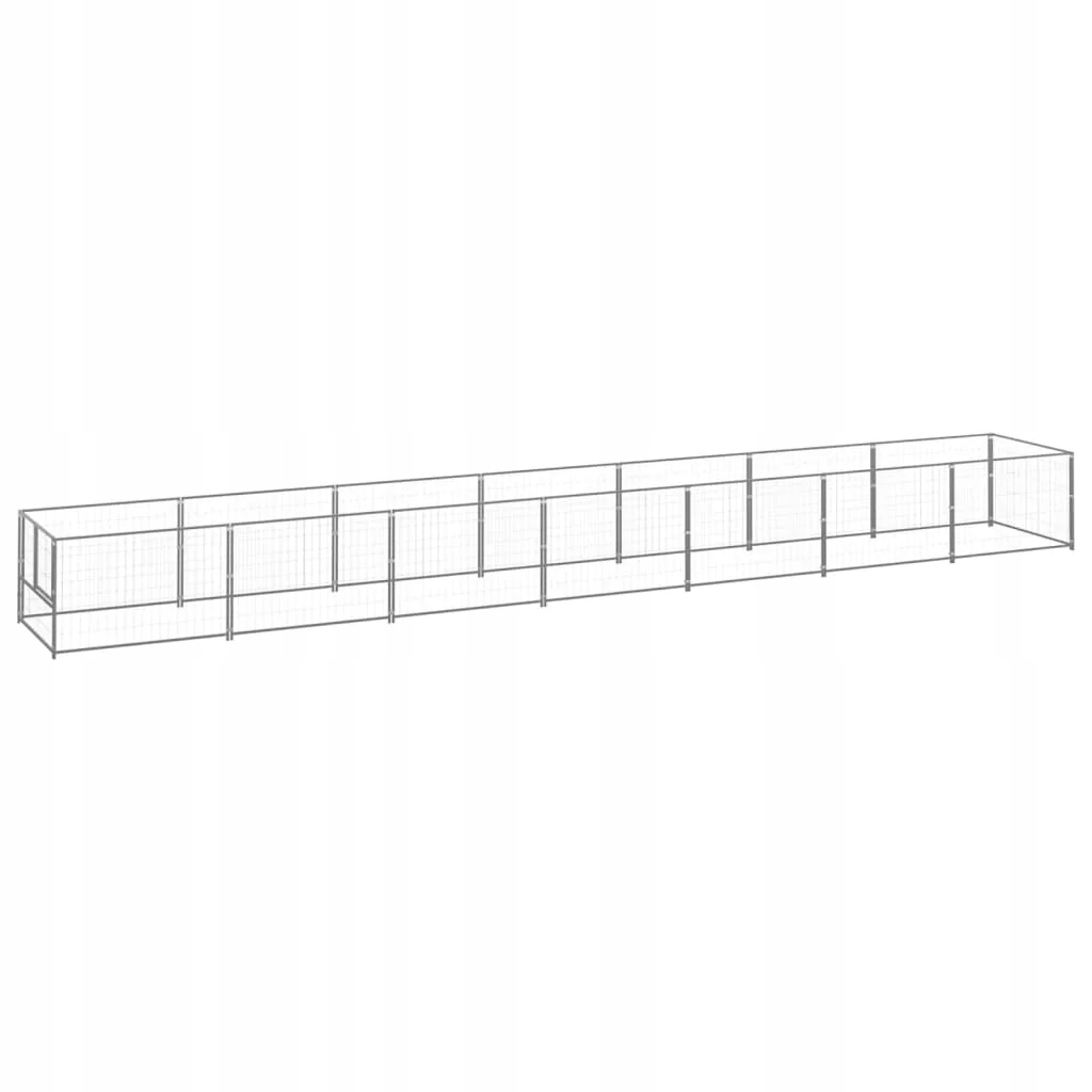 Levně Fionshop 262848300 Psí kotec stříbrný 7 m² ocel