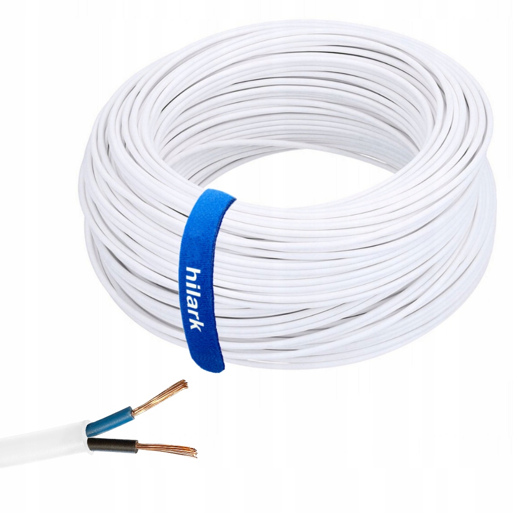 Elektrický kabel H03VV-F Omy 2x0,75 bílý 100 m