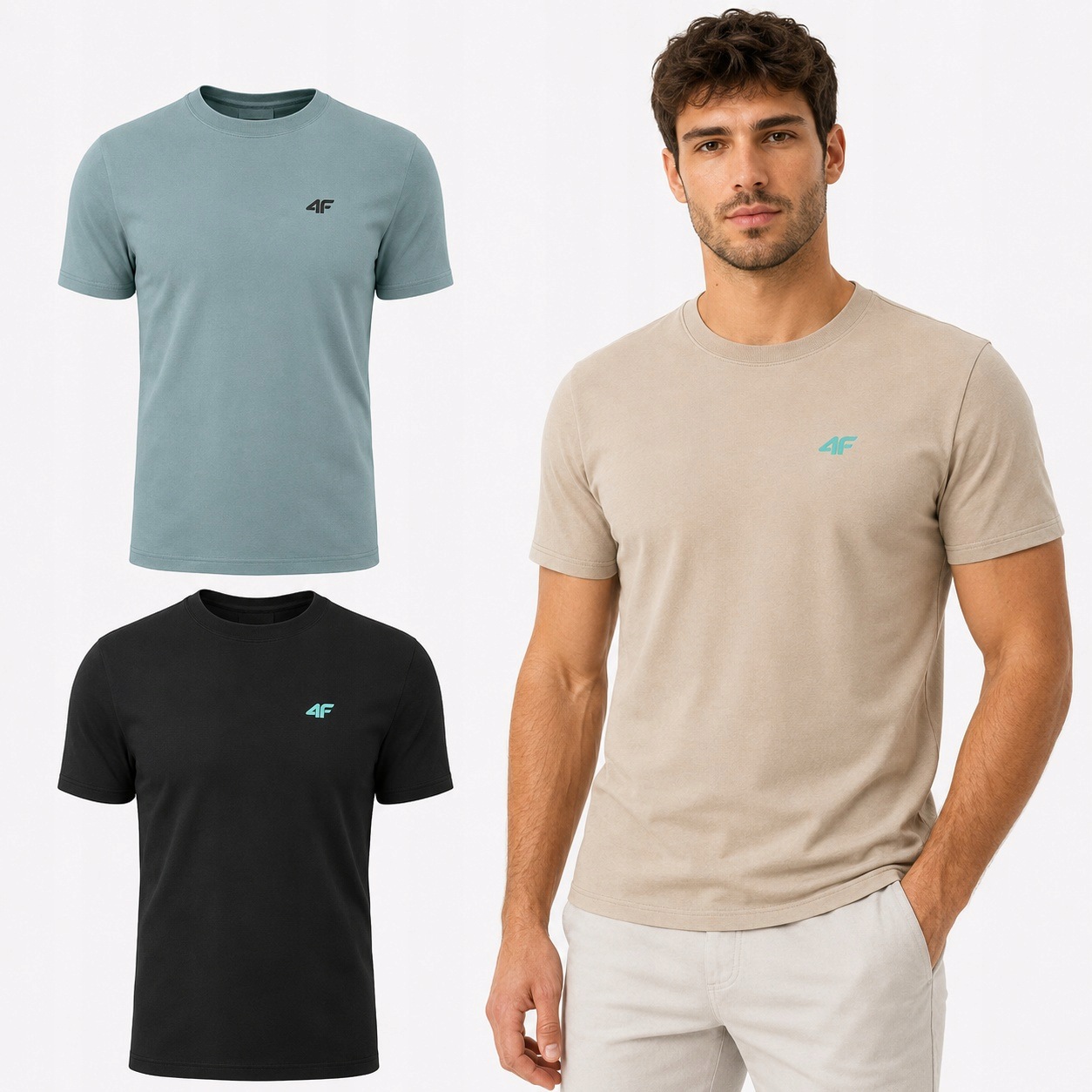 Zestaw Koszulek Męskich 4F Komplet 3PAK T-shirt Bawełniany Sportowy L