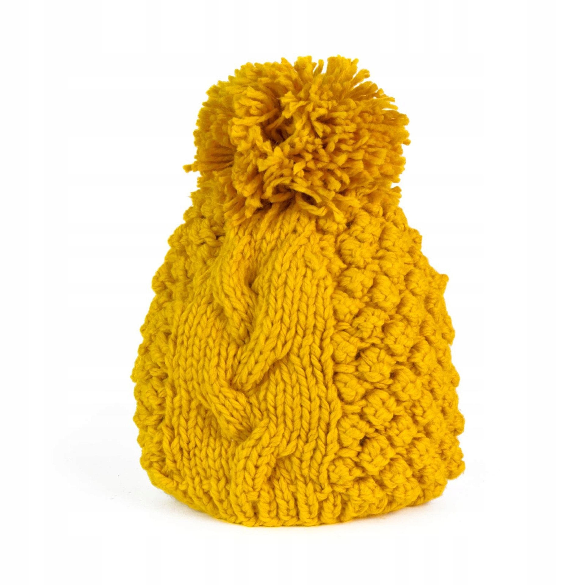 

Czapka Zimowa Damska Czapki Zimowe Pompon Warkocz