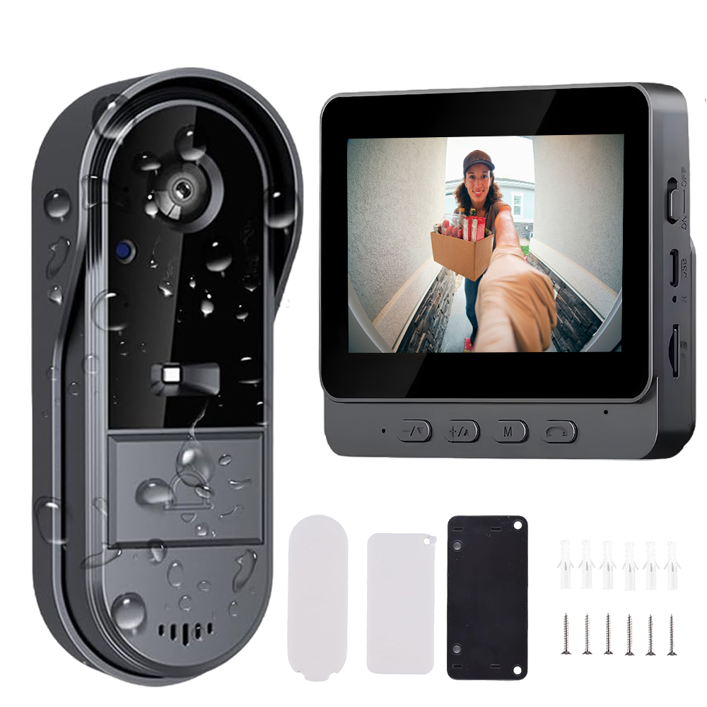 Bezdrôtový Video Interkom 1080P 170° Kamera Nočného Videnia Vodotesný IP65