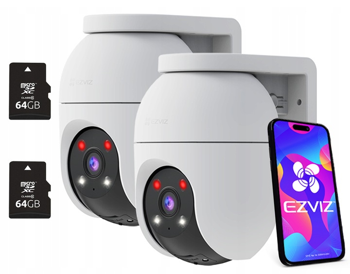 2x WiFi kamera 8MPX C8c 4K otočná s externou detekciou Ai karta 64 Gb