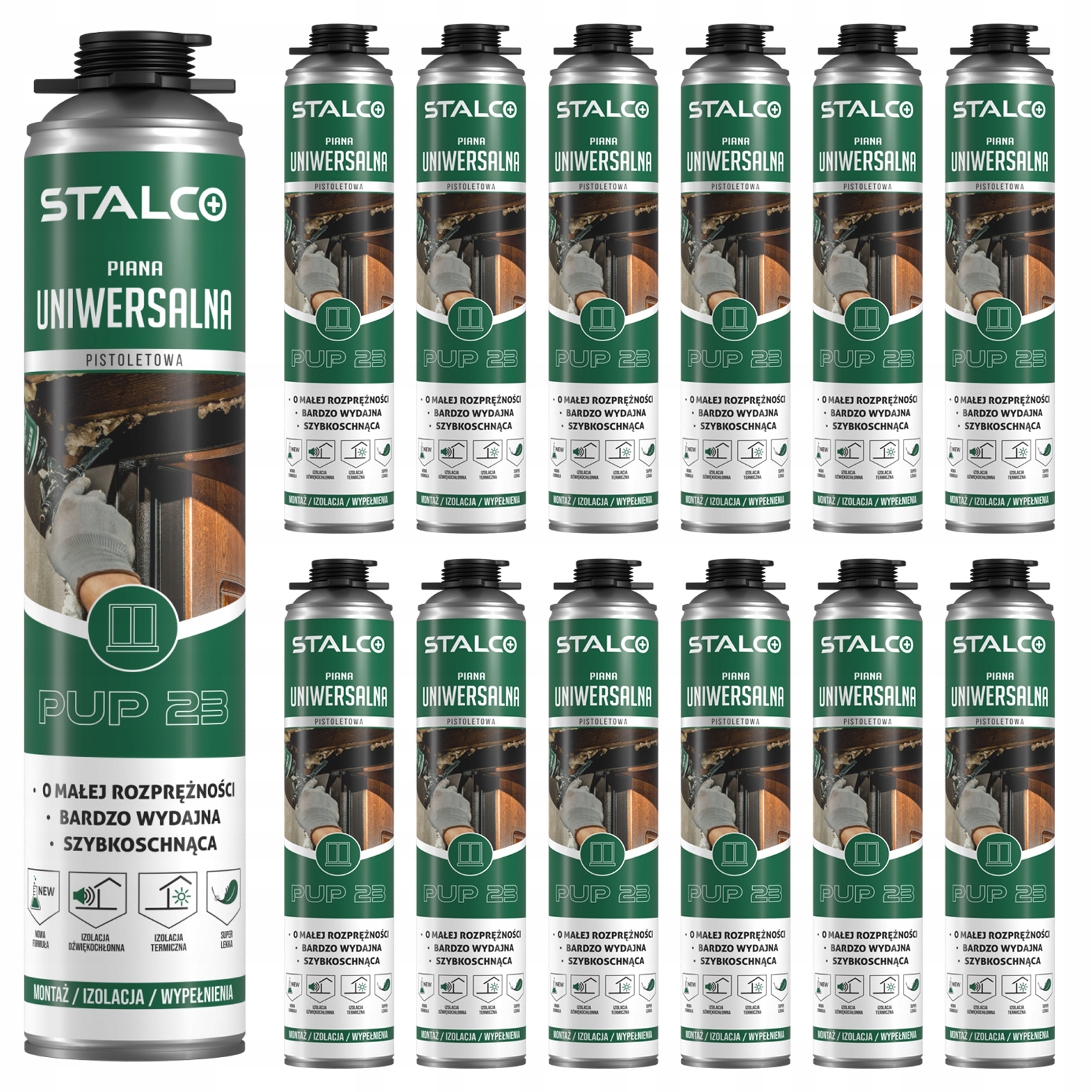 Univerzální Pistolová Montážní Pěna Stalco 750 ML x 12 kusů