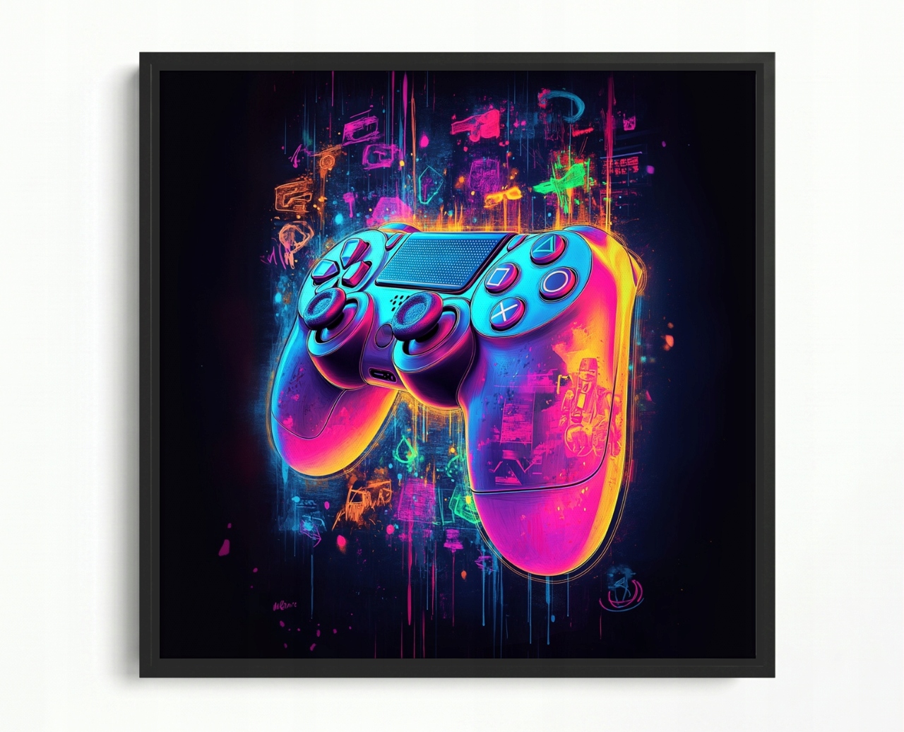 Obraz Rám American Box Gaming Hra Gamer Konzola Pad Neon Cyberpunk 40x40