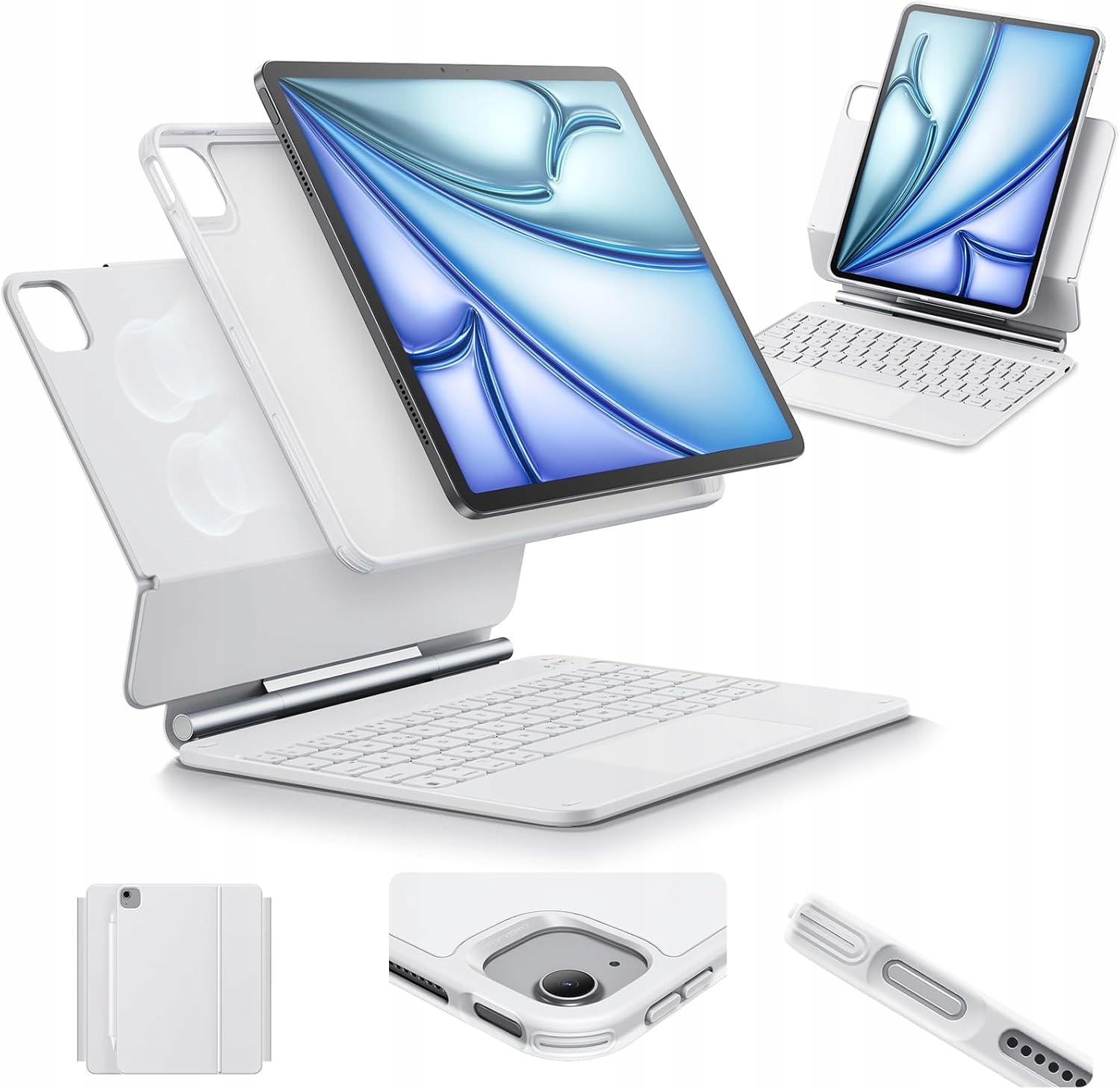 Puzdro s klávesnicou pre iPad Pro 11 a Air 5 4 Esr Rebound 360 Qwertz biele