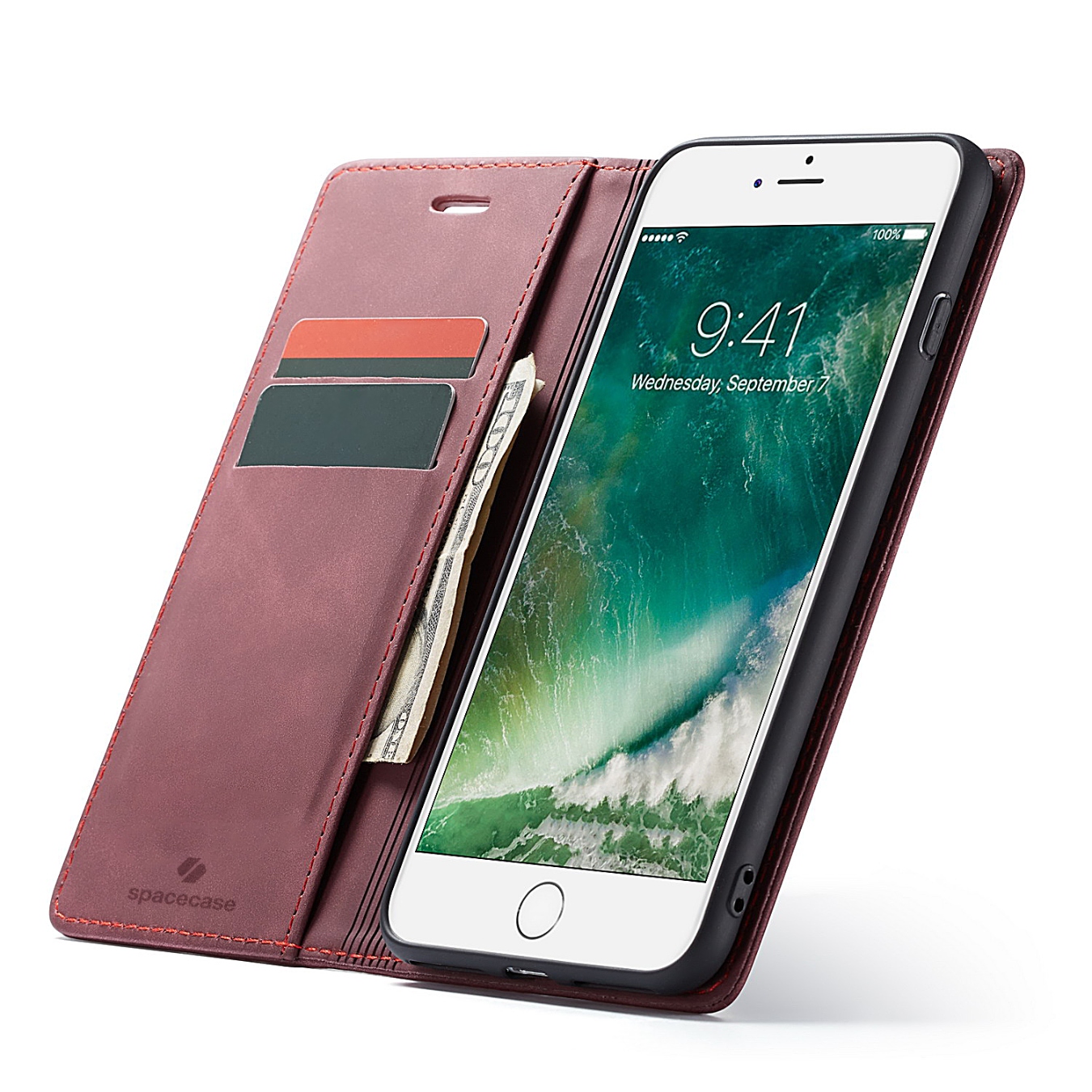 Spacecase Wallet iPhone 7/8 Plus červená