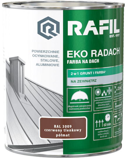 Rafil EKO Radach Czerwony Tlenkowy RAL3009 0,75L