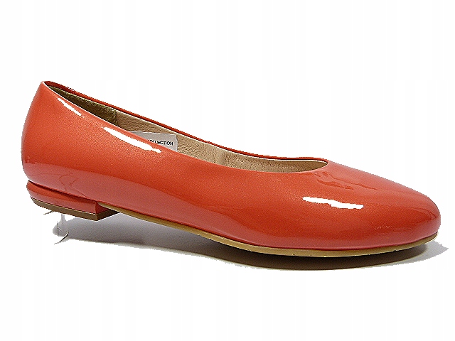 Baleríny Sala 37 korálové, široké, elegantní, ploché dámské polobotky