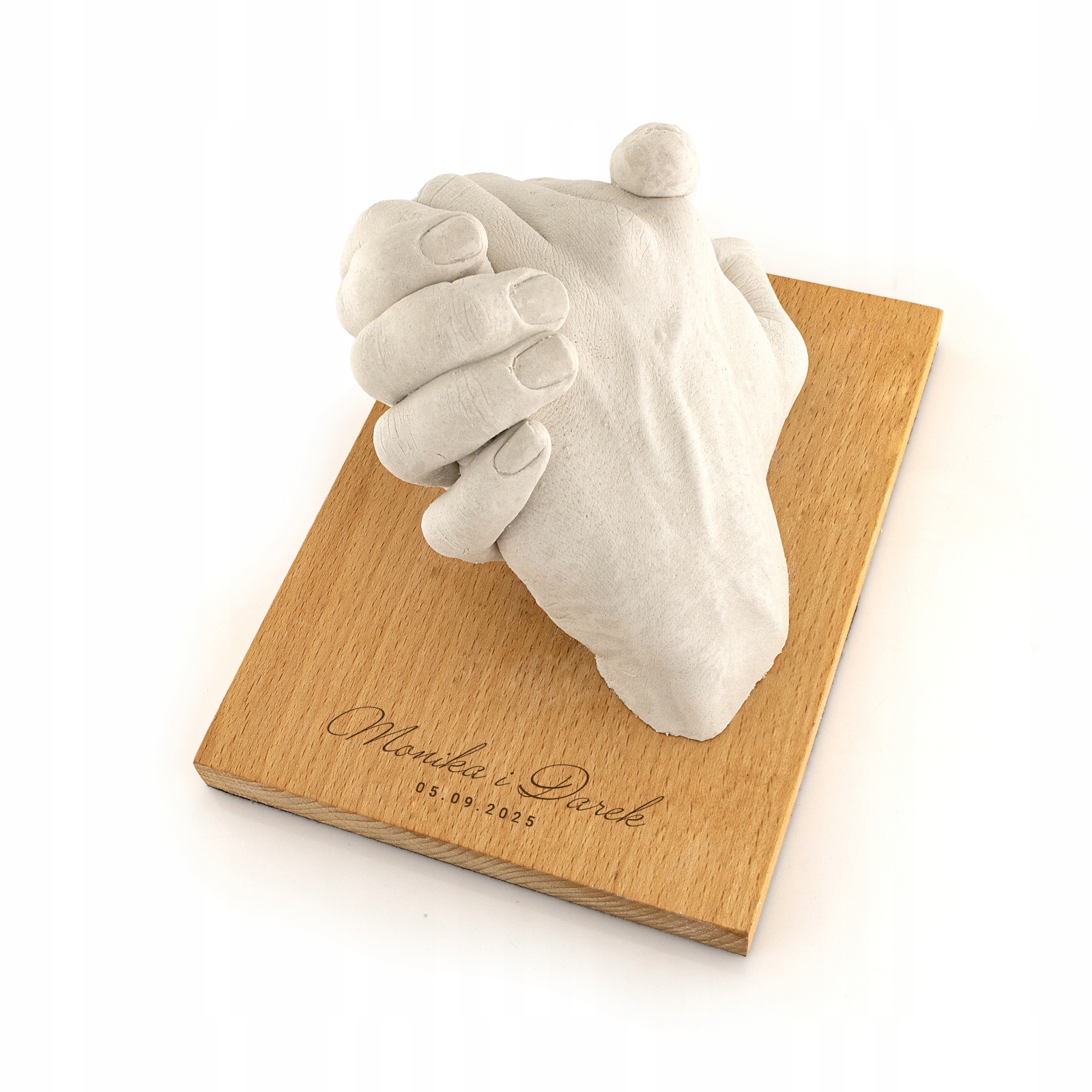 Zestaw do Gipsowego Odlewu Splecionych Dłoni Rąk dla Par z Grawerem