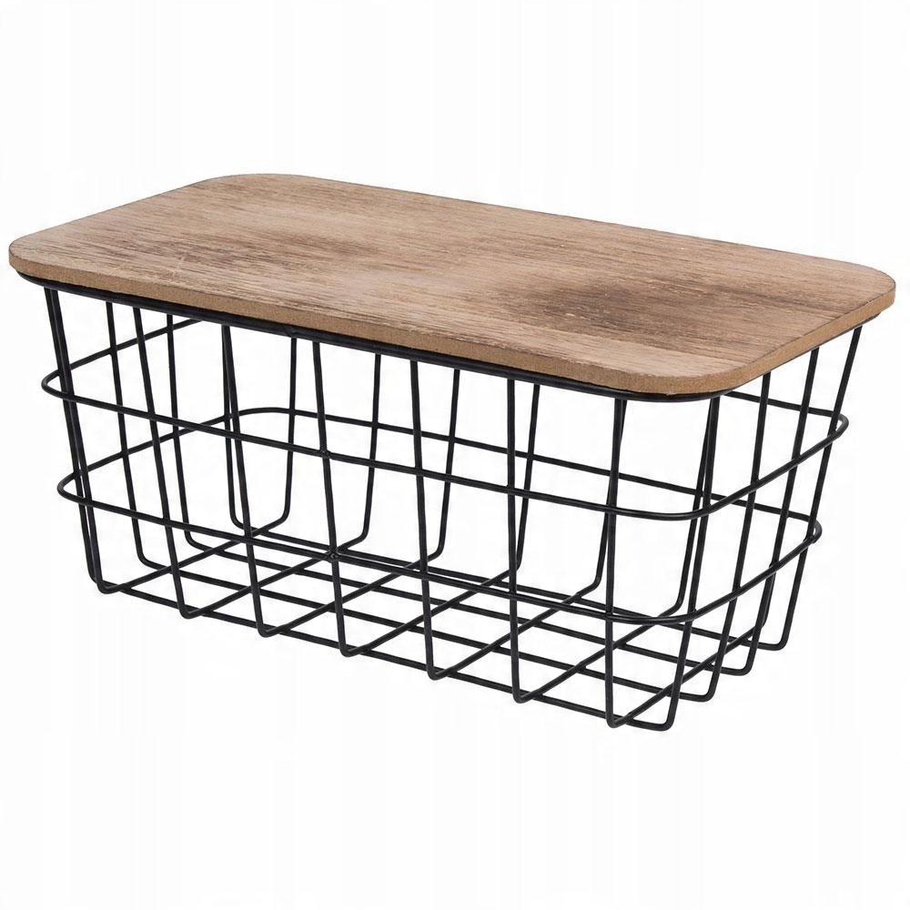 

Pojemnik kuchenny metalowy Koszyk z pokrywą Loft