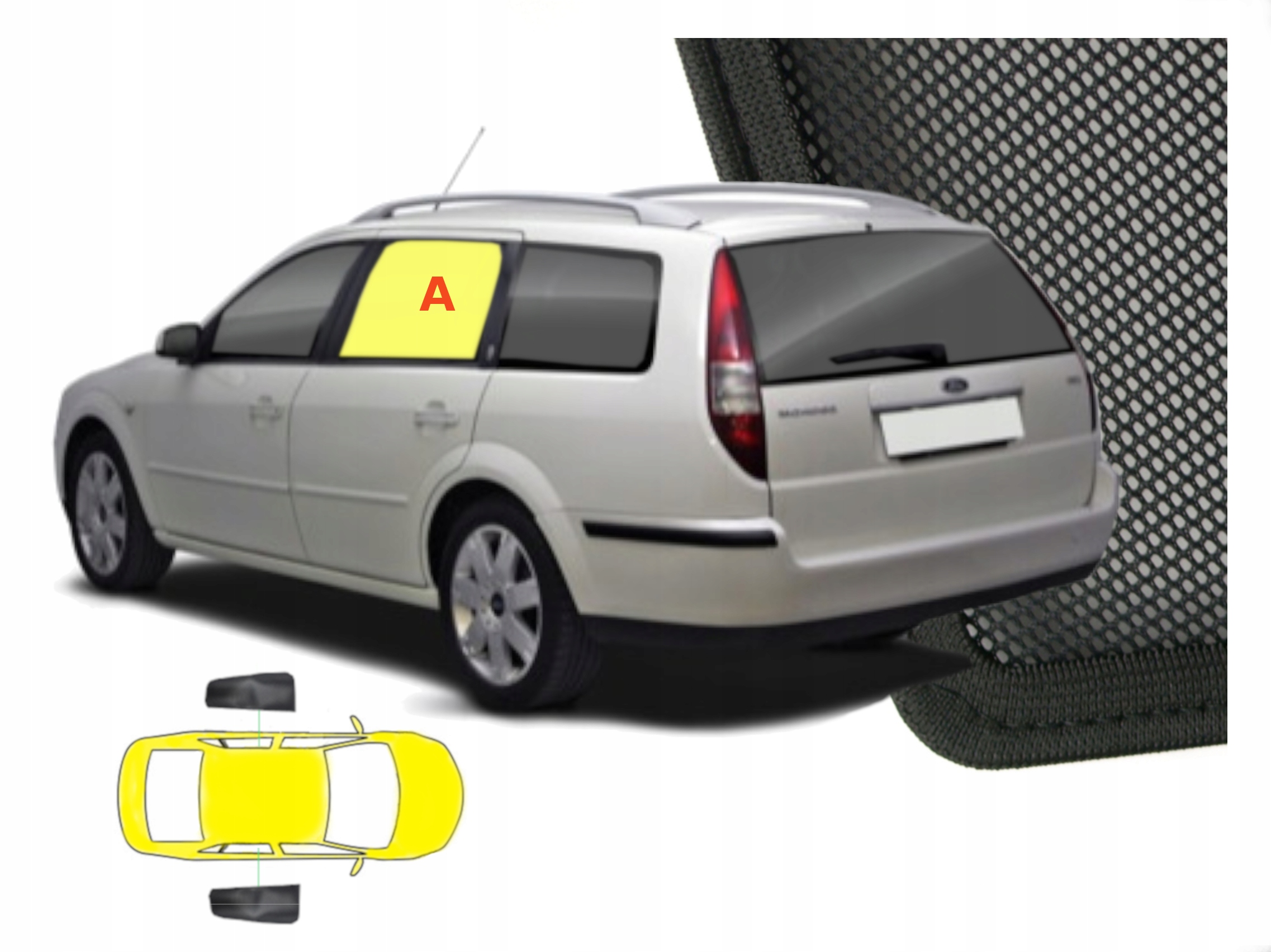 Špeciálne závesy Mondeo mk3 kombi – zadné dvere