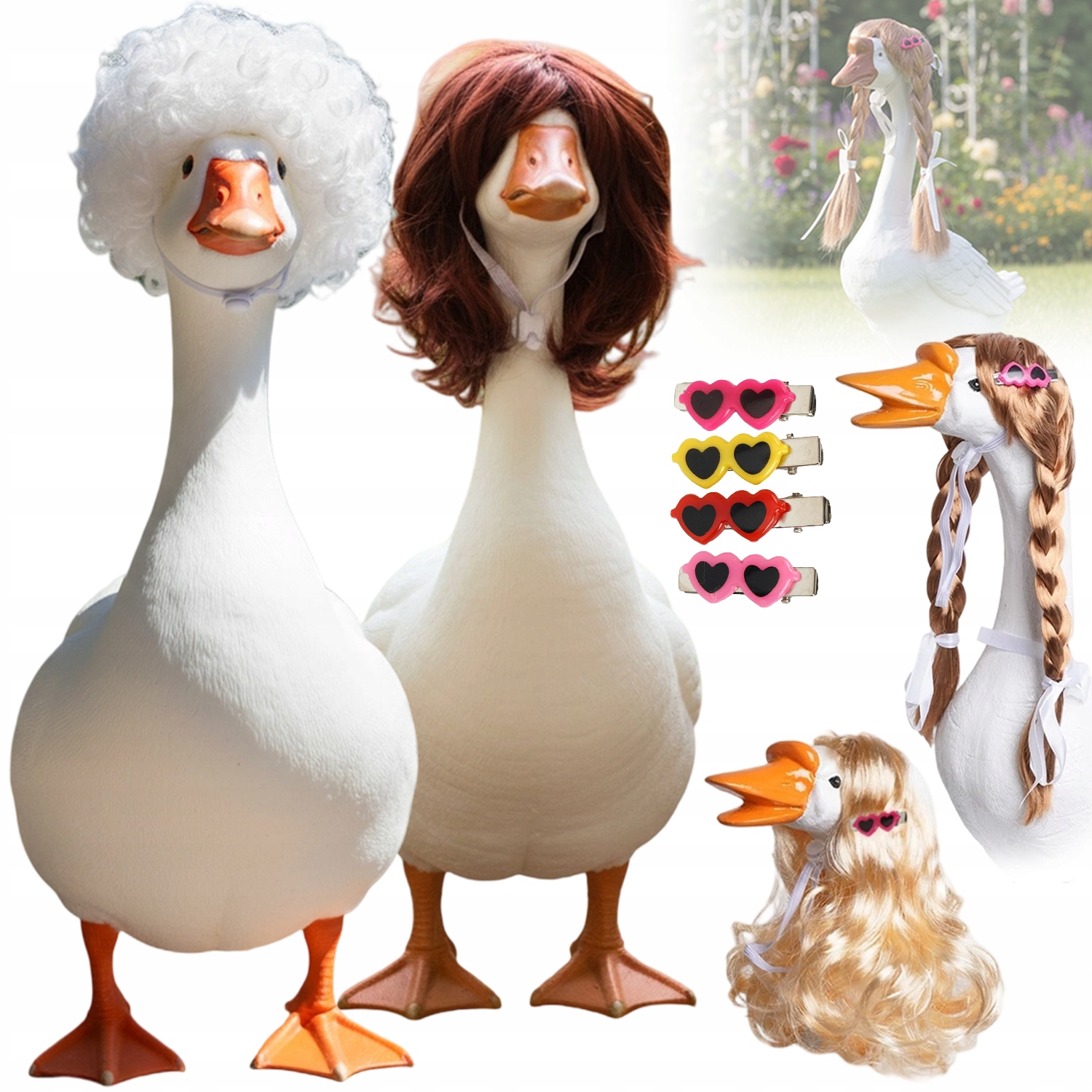 Paruka Pro Husí Zahradní Venkovní Dekorace S Měkkými Vlasy