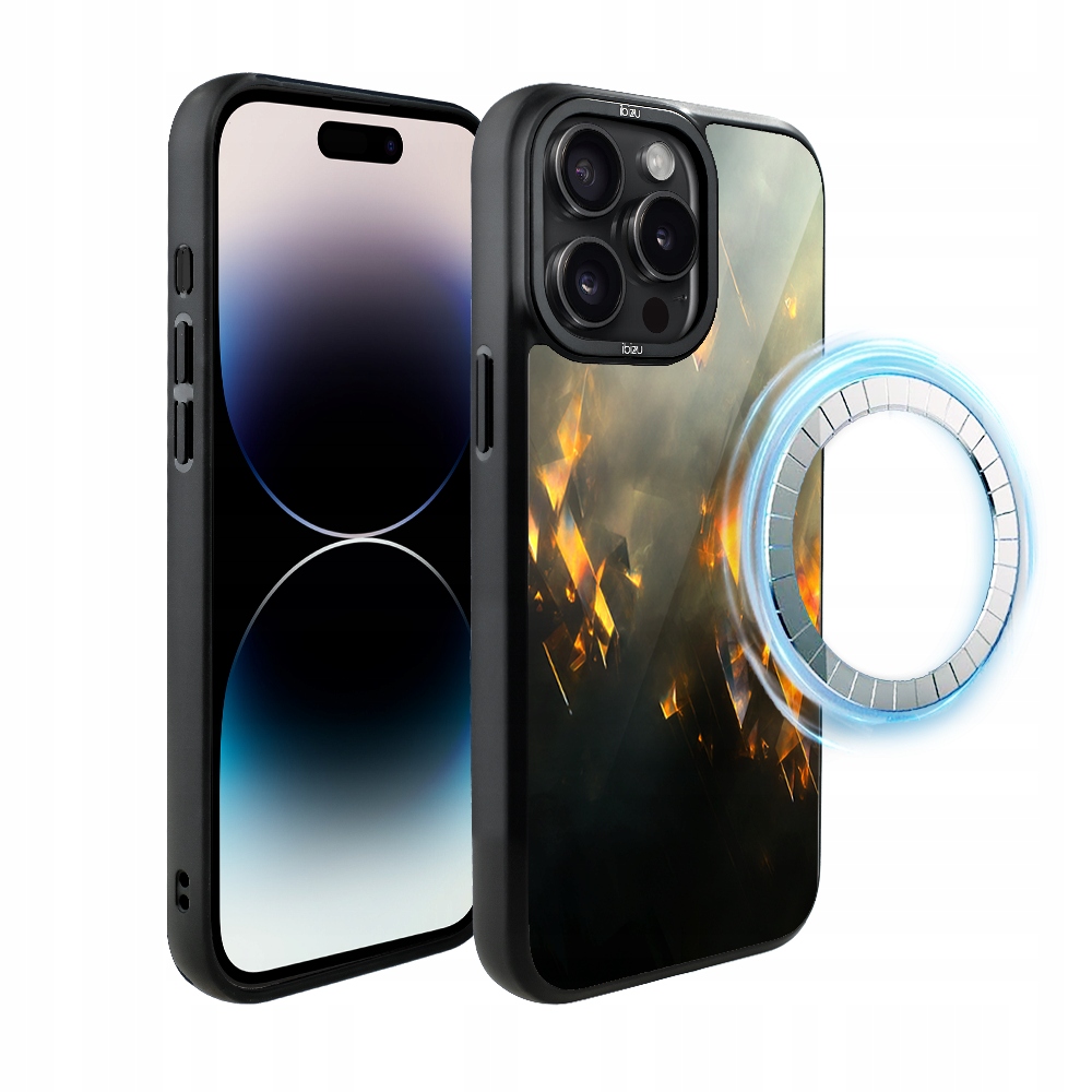 Matný Pouzdro Ibizu DropGuard pro iPhone 14 Pro s MagSafe, zlaté jiskry