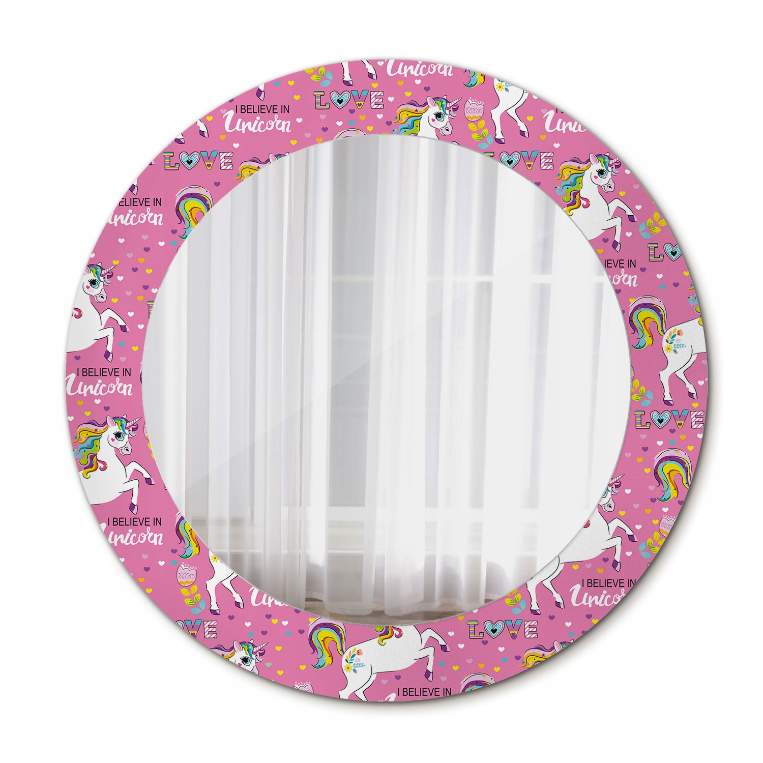 Zrkadlo so skleneným rámom Magický jednorožec 60 cm