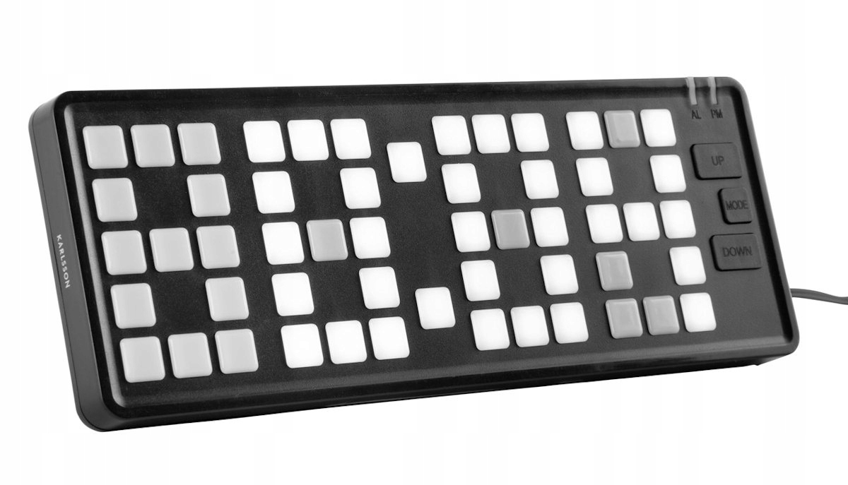 Led Síťový Budík Karlsson KA5984BK Alarm Regulace Jasu 23 cm