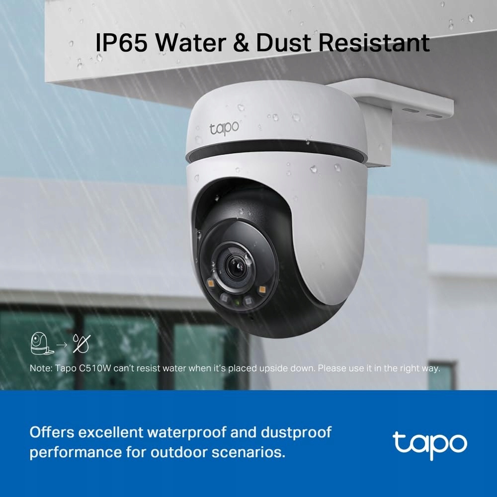 TP-LINK TAPO C510W Kamera Zewnętrzna 360° 2K IP65 Nocne Widzenie Audio — miniatura 9