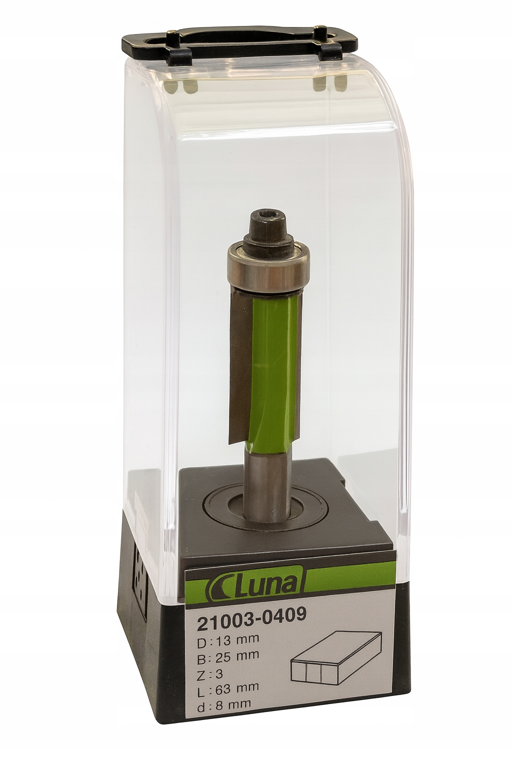 Fréza hranatá 13 mm H25 mm délka 65 mm stopka 8 mm s dolním ložiskem Luna