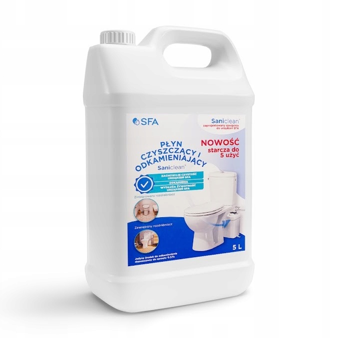 Saniclean Čisticí a odvápňovací přípravek Odstraňuje Vodní Kámen Antibakteriální 5 l
