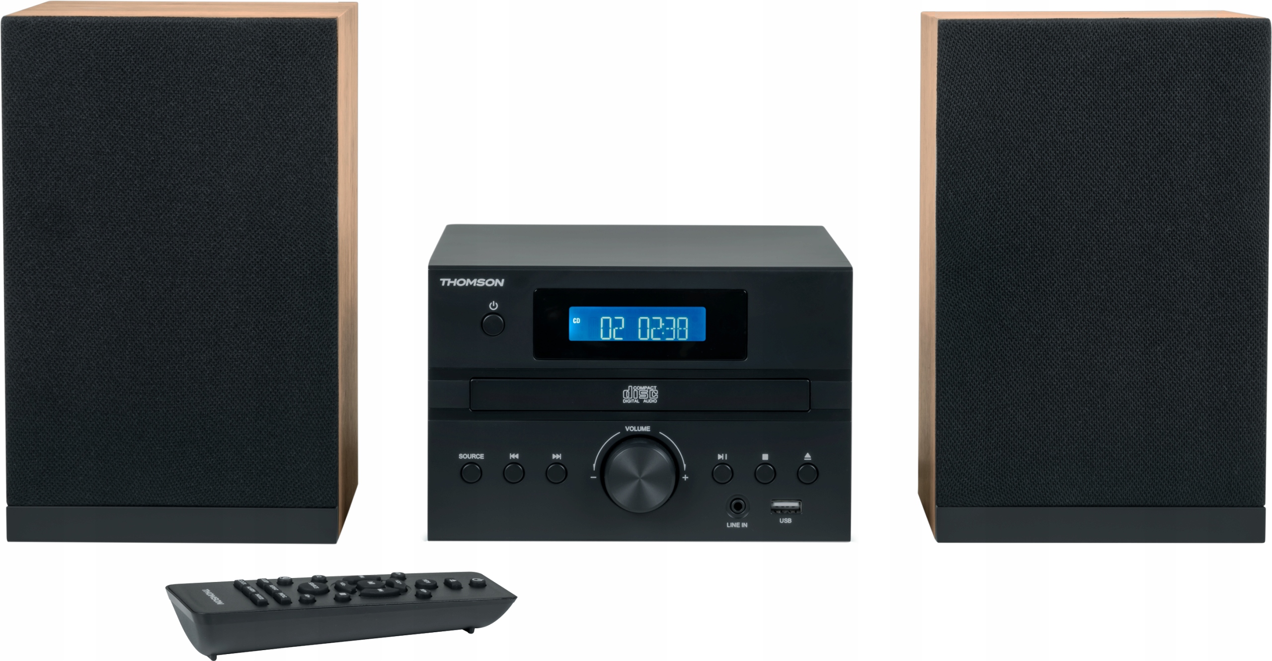 Thomson Mini Veža Bluetooth CD prehrávač Bass Boost Fm rádio 50W čierna