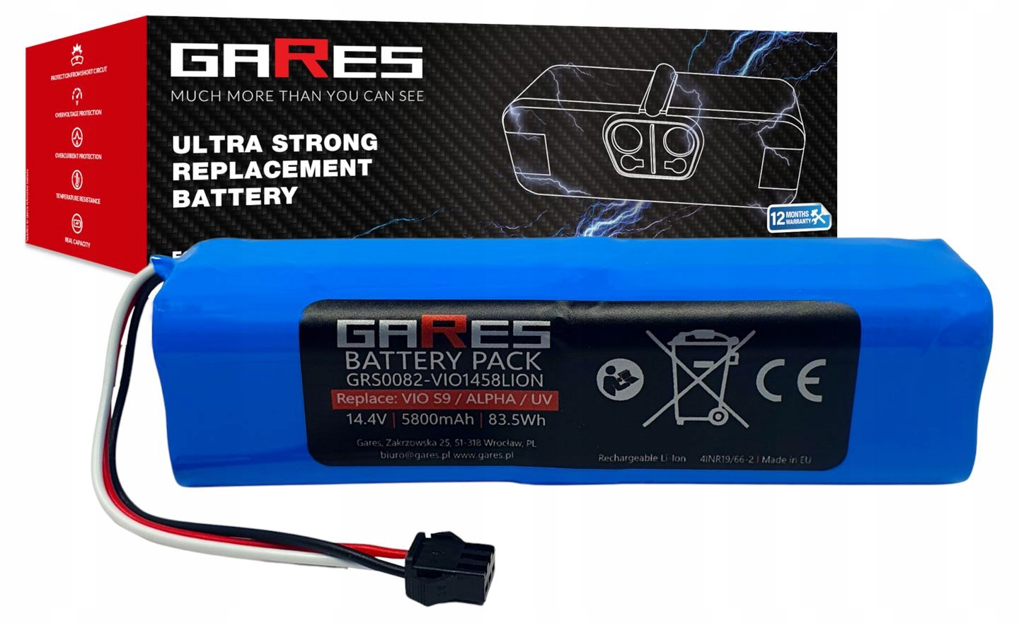 Akumulátor Gares pro Xclea H30 Plus 14,4V 5,8Ah