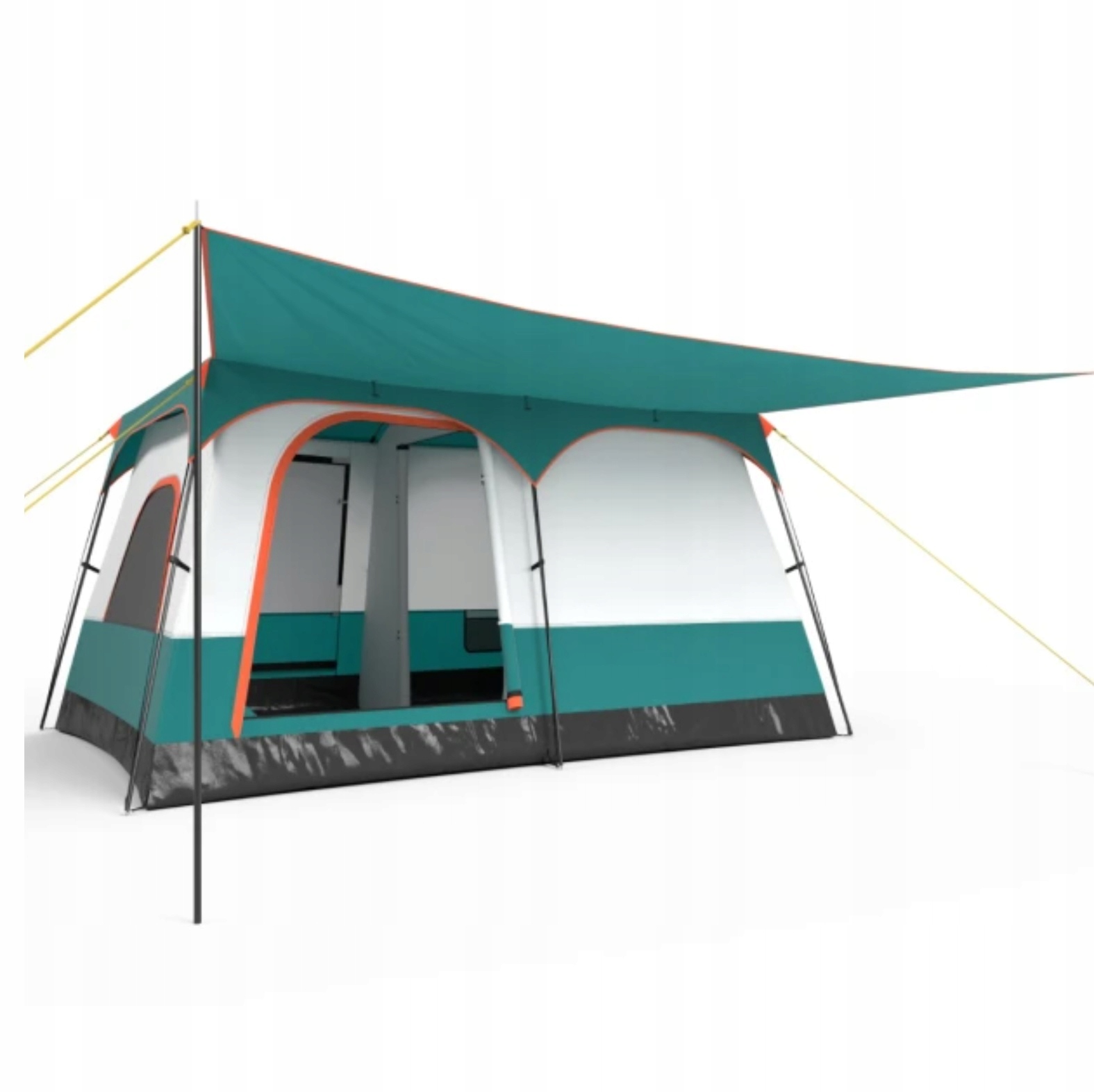 Przestronny rodzinny namiot kempingowy z 2 pokojami i werandą, wodoodporny