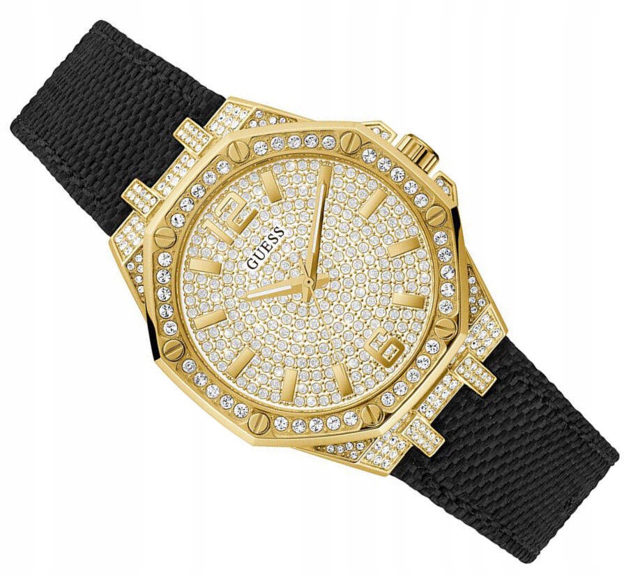 Dámské Elegantní Zlaté Hodinky Guess Shimmer GW0408L2 Zirkony Vodotěsné