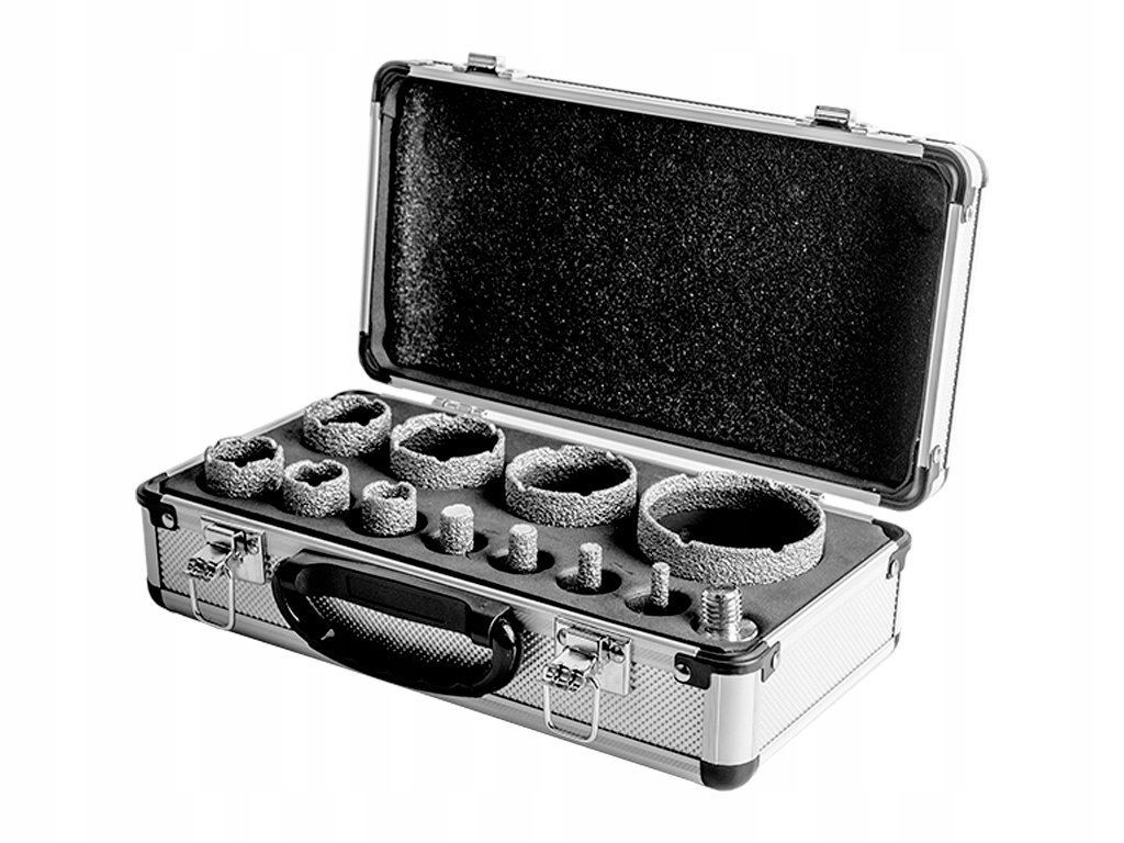 Sada Diamantových Děrovek 12 Kusů Kufr.
