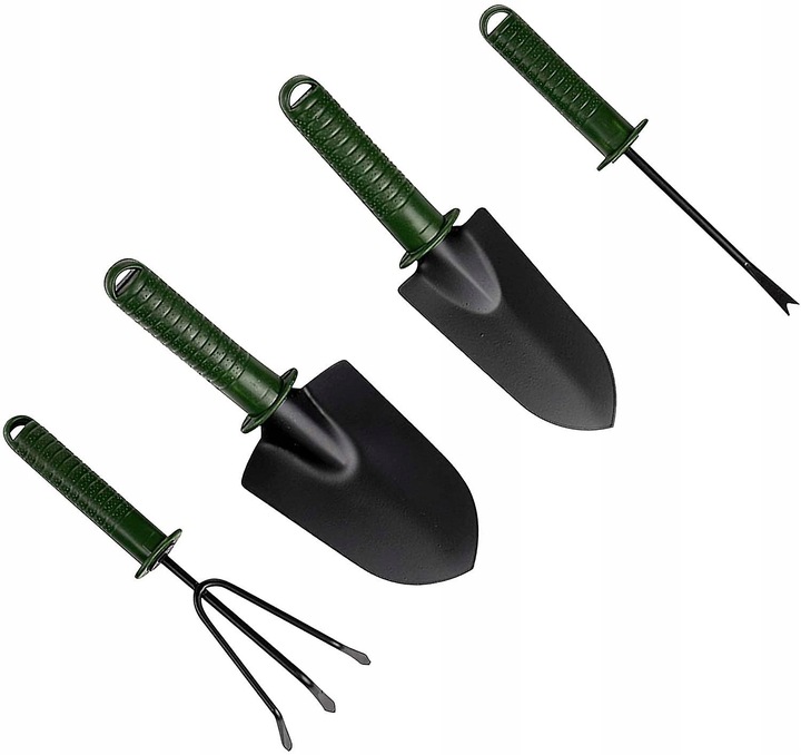 ZESTAW NARZĘDZI OGRODNICZYCH DO OGRODU ŁOPATKA GRABIE PAZURKI OGRODOWE