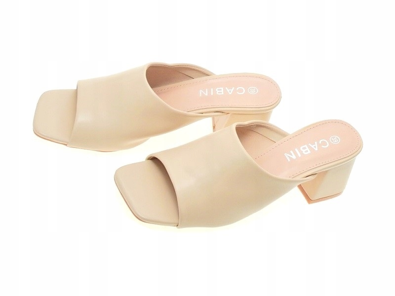 ELEGALKIE KLAPKI na SŁUPKU Beige r.39 Marka inna