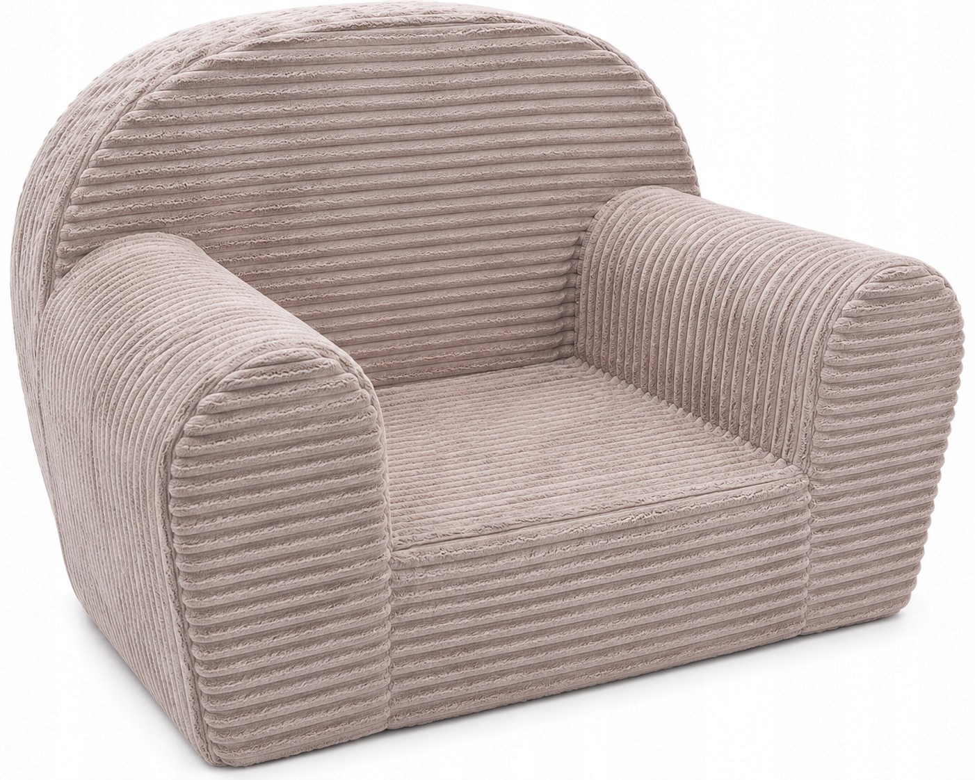 Fotelik piankowy dla dzieci sofa pufa miękki sztruksowy różowy dziecięcy