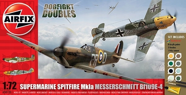 1:72 Dárková sada Airfix Spitfire MkIa Bf109E-4
