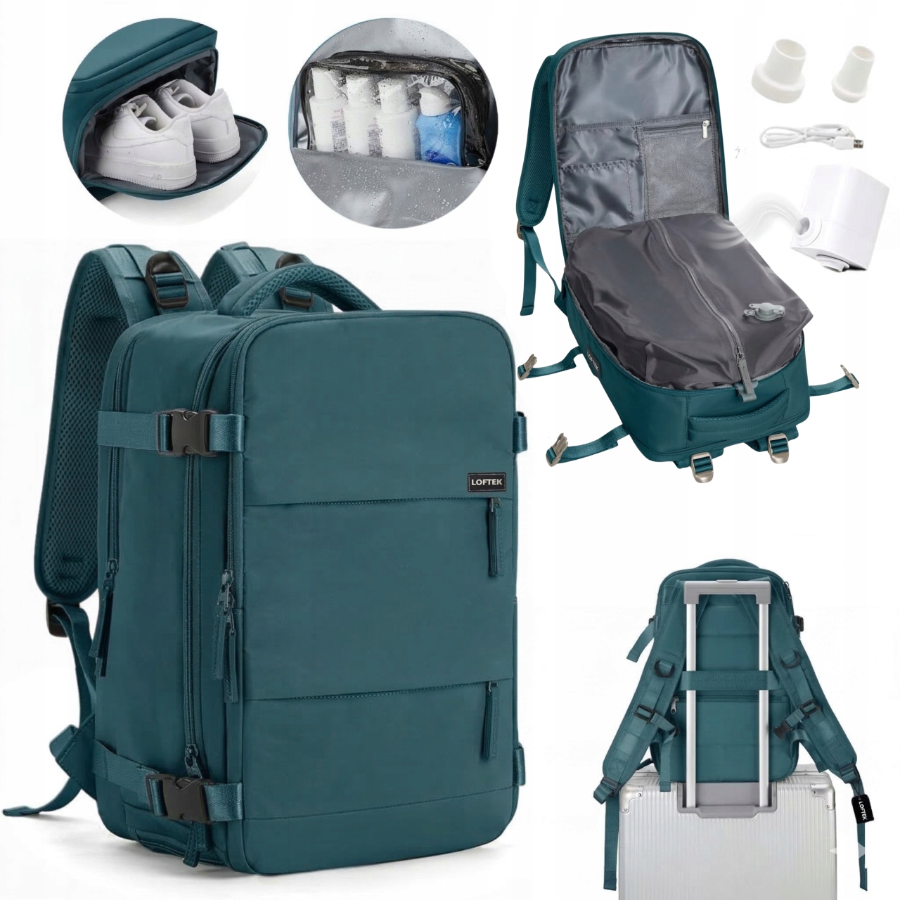 Mały Plecak do Samolotu Ryanair na Laptopa Wodoodporny Próżniowy+ Pompka