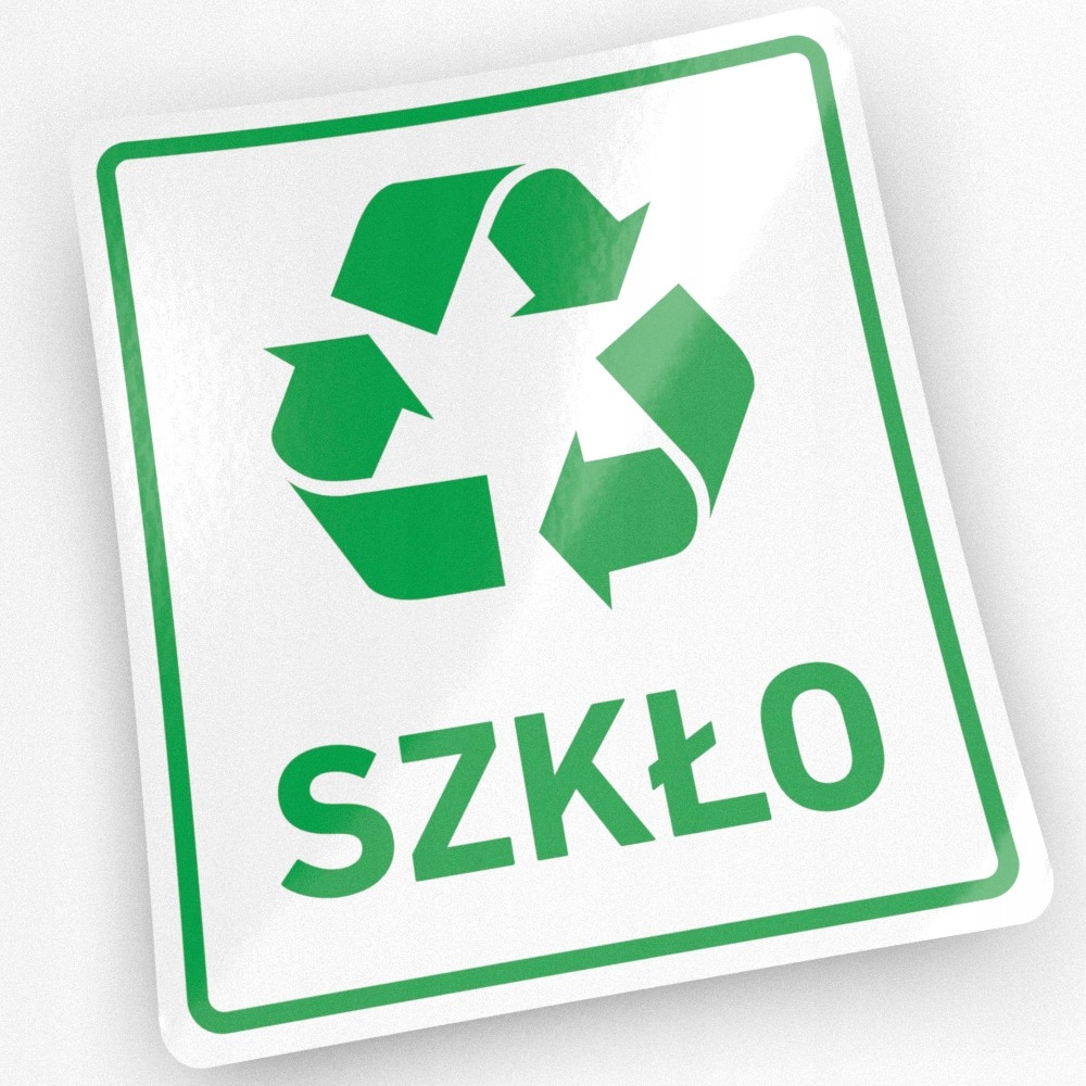 

Szkło- Naklejka na kosz segregacja śmieci 15cm