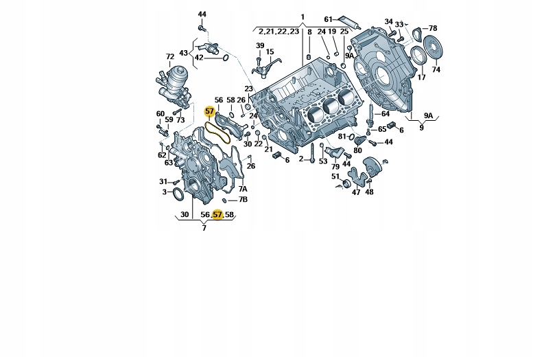 059103525F USZCZELKA OSŁONY ROZRZĄDU AUDI VW ASO Numer katalogowy części 059103161AD