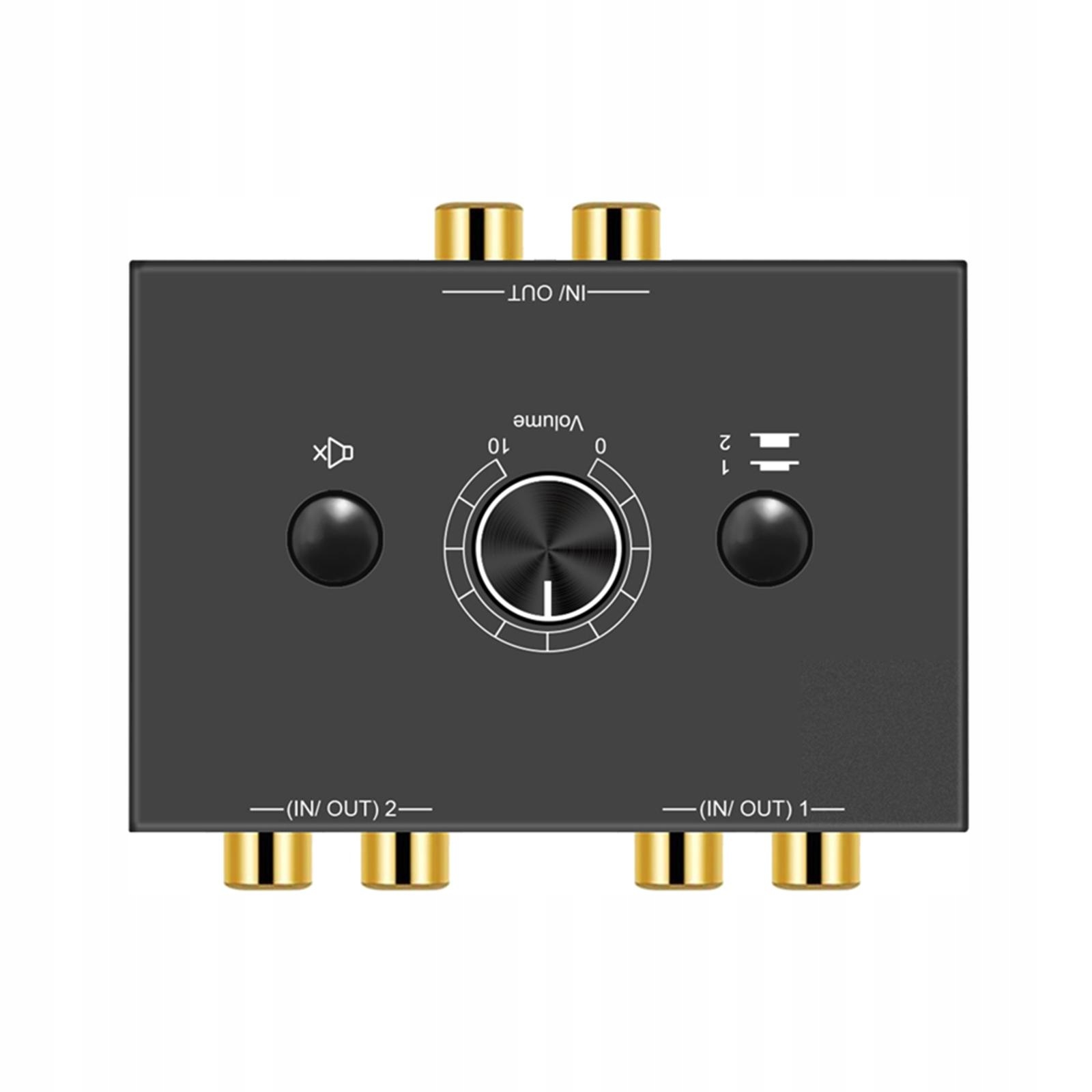 L / R Stereo Audio Switcher with Mute Button for
