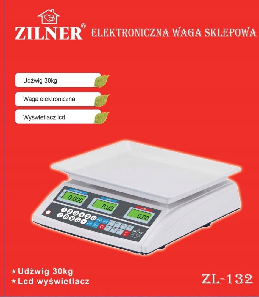 

Waga Sklepowa Magazynowa 30 kg Akumulator lub 230V
