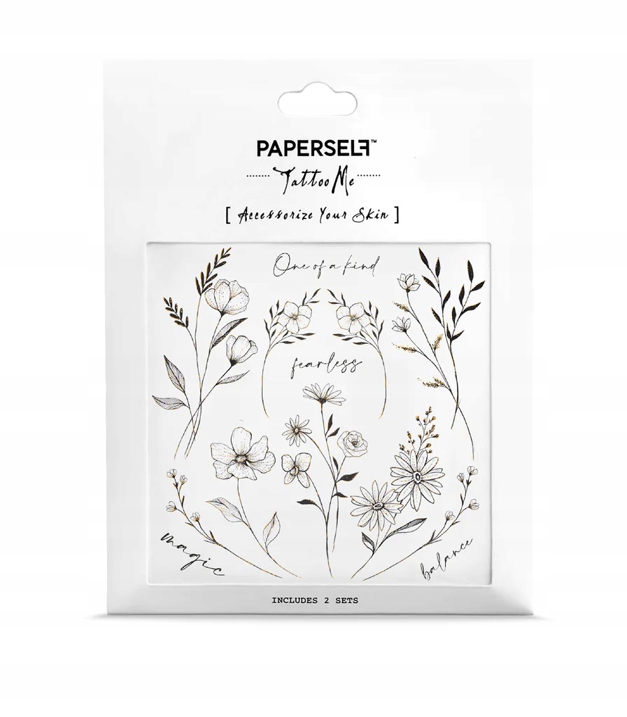 Tattoo tatuaż damski tymczasowy czarne kwiaty 2