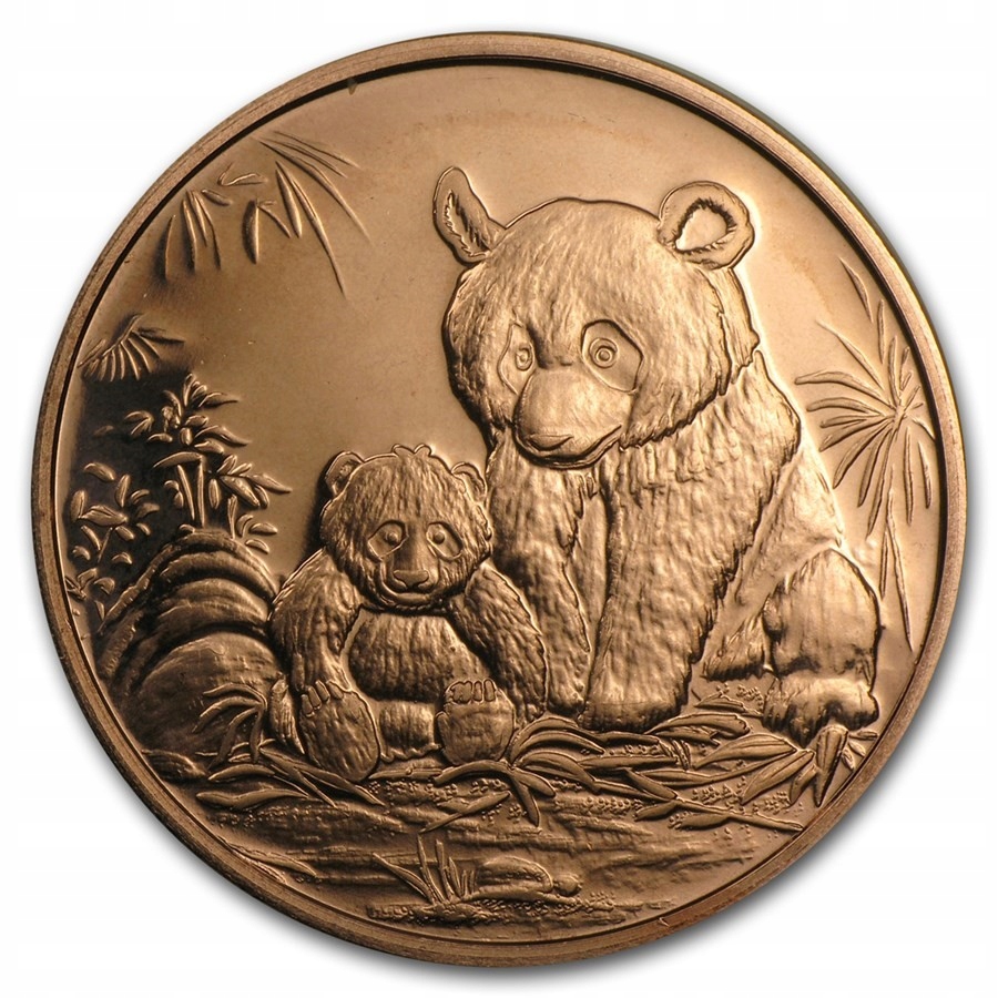1 uncja miedzi Panda 2012 próba 999 w kapslu