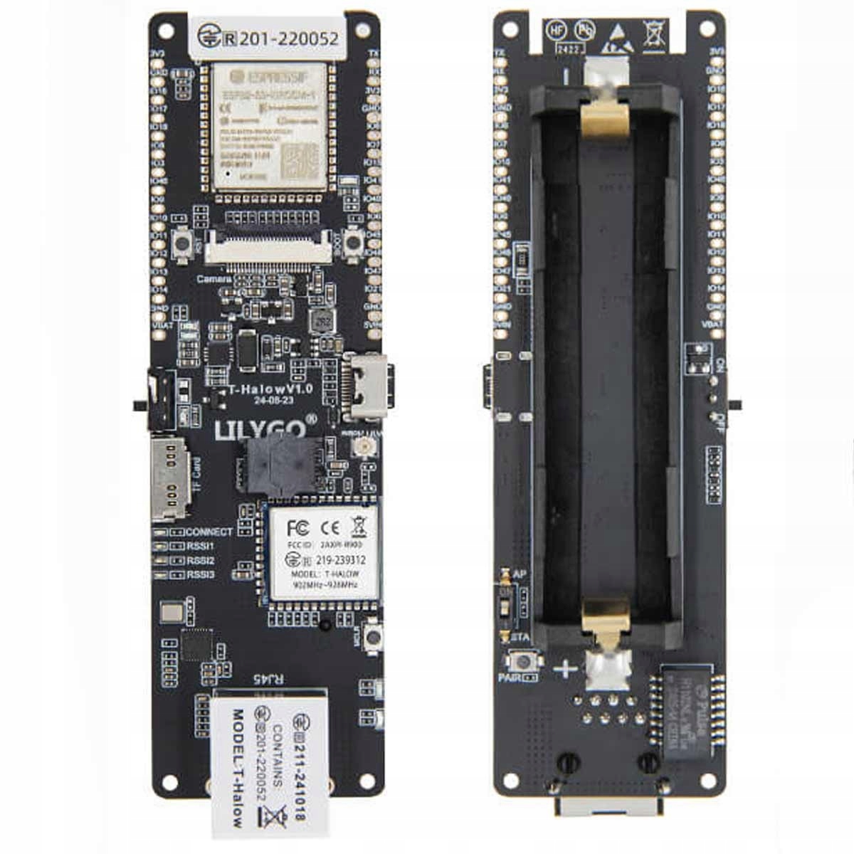 ESP32-S3 LilyGo T-Halow WiFi Bt 868MHz Cam Fpc Ethernet RJ45 18650 slot