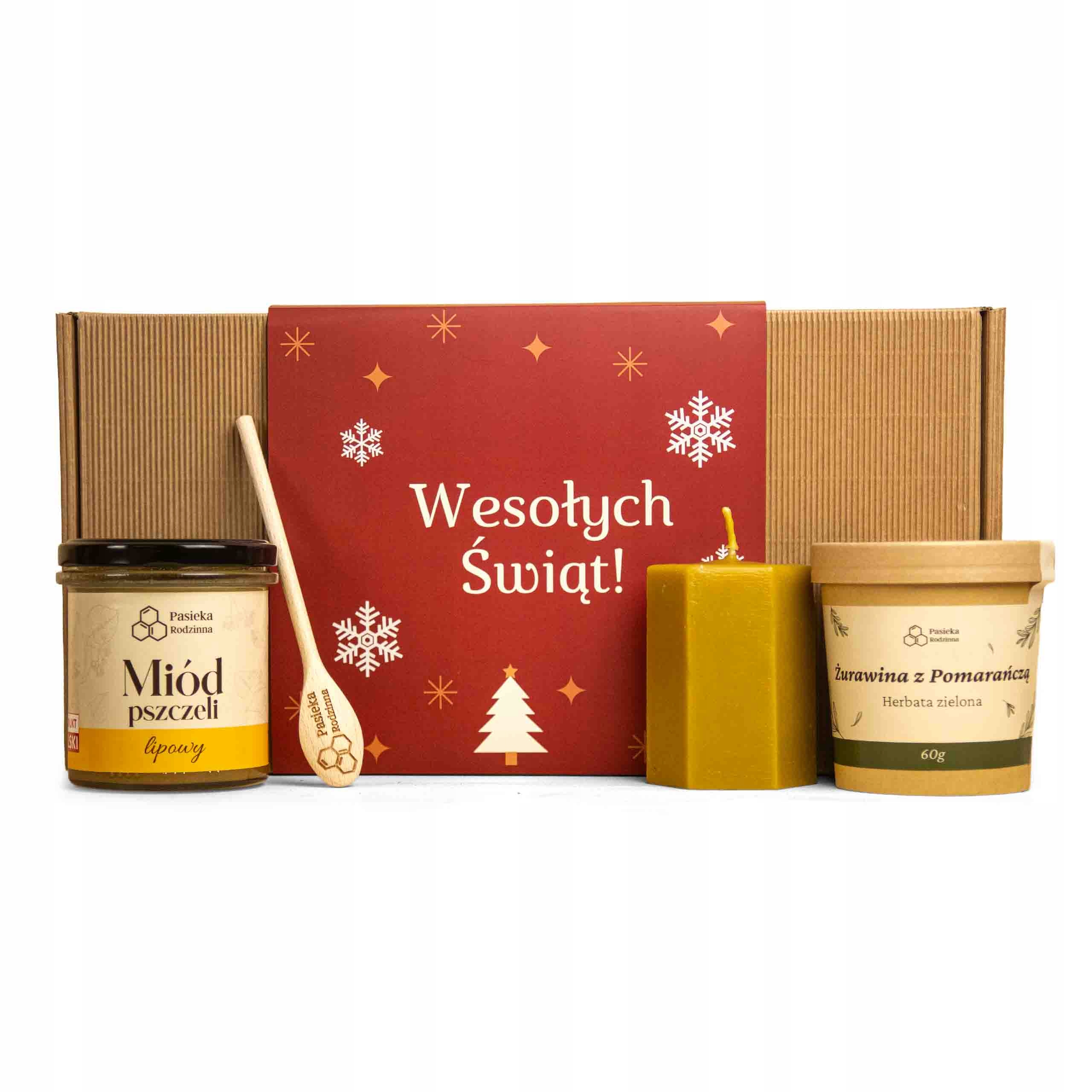 Levně Hotový Dárek Sada Přírodní med Čaj Svíčka Z Včelího Vosku