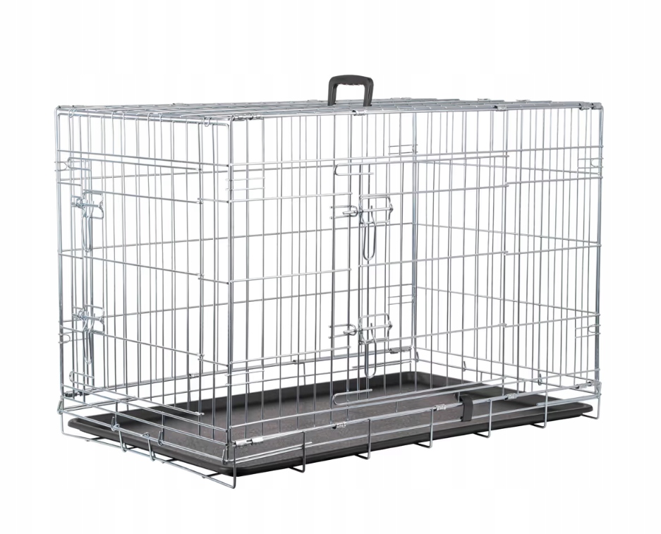 Kovová klec pro psa Flamingo Keo Silver L 57x93x62 cm