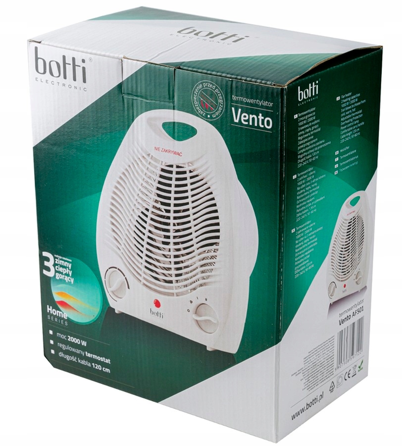 Termoventilátor Farelka Botti Vento Energeticky Úsporný termostat