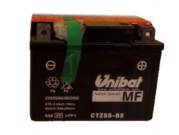 

Akumulator Unibat CTZ5S-BS, YT5S-BS, 4 Ah, 65A