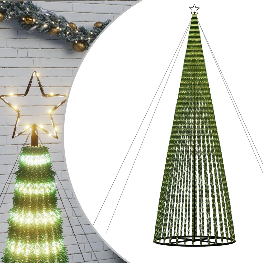 vidaXL Led vánoční stromek 1544 teplých bílých Led diod 500 cm